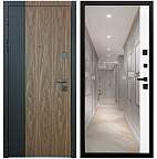 Недавно просмотренные - Входная дверь Матадор MXL-2 орех американский мокко/панель зеркало 1, белая матовая