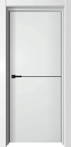 Дверь V Loft экошпон Лофт-1 вайт, AL кромка черная, глухая