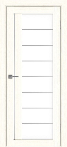 Дверь Эко 524.22 АСС ясень светлый молдинг SC, lacobel белый
