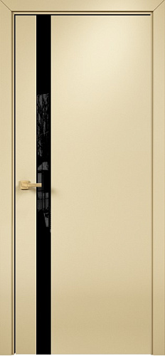 Дверь Оникс Верона 1 эмаль RAL 1015, глухая, триплекс черный