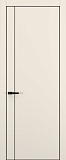 Дверь Z K14 полипропилен крем, ALU кромка черная, молдинг черный, глухая