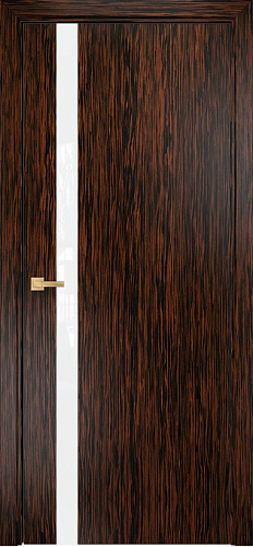 Дверь Оникс Верона 1 эбен, глухая, триплекс белый