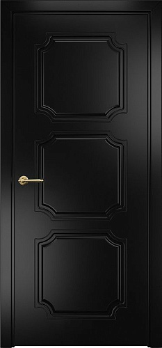 Дверь Оникс Валенсия фрезерованная эмаль черная по МДФ, глухая