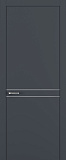 Дверь Z K13 полипропилен  графит премьер, молдинг серебро, глухая