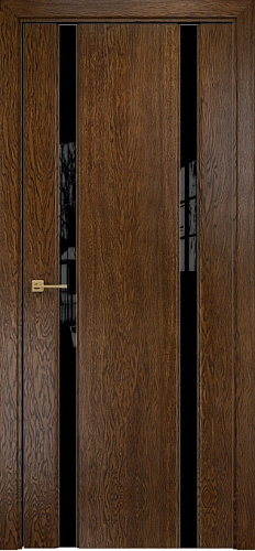 Дверь Оникс Престиж 2 дуб коньячный, триплекс черный