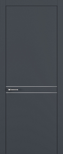 Дверь Z K13 полипропилен  графит премьер, молдинг серебро, глухая