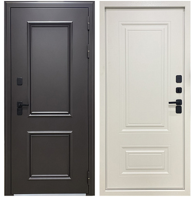 Входная дверь Матадор ТЕРМО Штандарт RAL 8019/панель белый матовый