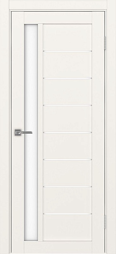 Дверь Эко 554.21 бежевый, lacobel белый