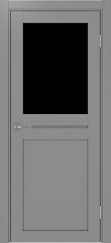 Дверь Эко 520.211 серый, lacobel черный