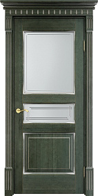 Недавно просмотренные - Дверь ПМЦ массив ольхи ОЛ5 зеленый с патиной серебро, стекло 5-1