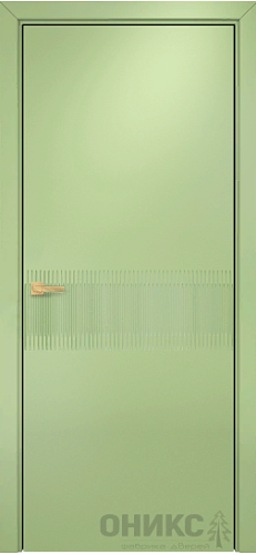 Дверь Оникс Дельта фрезерованная эмаль фисташковая, глухая