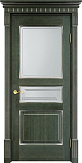 Схожие товары - Дверь ПМЦ массив ольхи ОЛ5 зеленый с патиной серебро, стекло 5-1