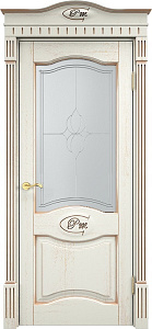Недавно просмотренные - Дверь ПМЦ массив дуба Д3 эмаль F120 с золотой патиной, стекло 3-3