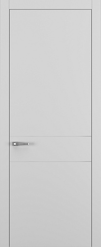 Дверь Z K16 полипропилен серый, молдинг серебро, глухая