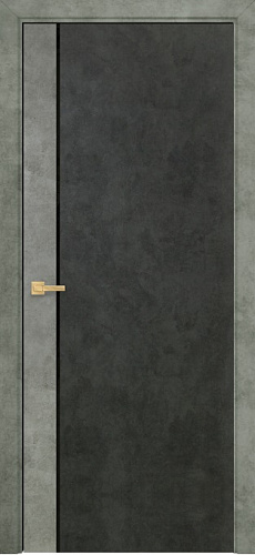 Дверь Оникс Дуо бетон светлый/бетон темный, триплекс черный