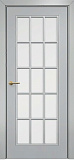 Дверь Оникс Турин фрезерованная эмаль RAL 7038, сатинато с решеткой №2