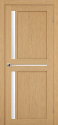 Дверь Эко 523.221 ясень темный, lacobel белый