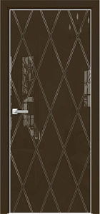 Недавно просмотренные - Дверь Оникс Арт, лакобель коричневый RAL 8028, контурный витраж №11