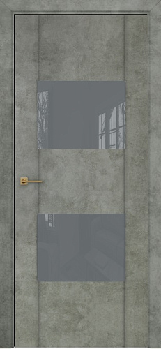 Дверь Оникс Парма бетон светлый, глухая лакобель RAL 7040