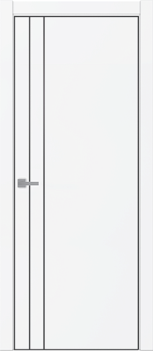 Дверь ДР Tamburat 4105 аляска AL кромка черная, молдинг черный, глухая