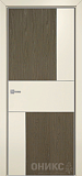 Дверь Оникс Токио дуб кофейный/эмаль слоновая кость, стекло