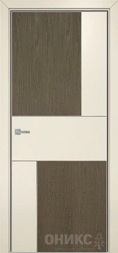 Дверь Оникс Токио дуб кофейный/эмаль слоновая кость, стекло