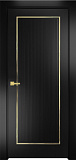 Дверь Оникс Сиэтл 1 эмаль черная молдинг золото, глухая