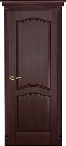 Дверь ОКА массив ольхи Лео махагон, глухая