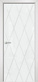 Дверь Оникс Арт, лакобель белый RAL0333 контурный витраж №11