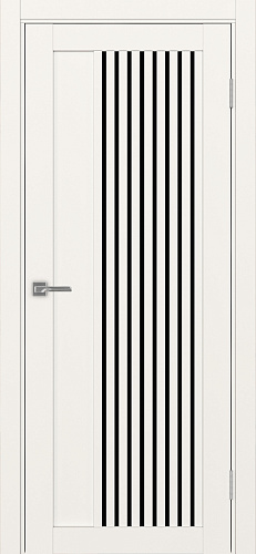 Дверь Эко 544.12 бежевый, lacobel черный