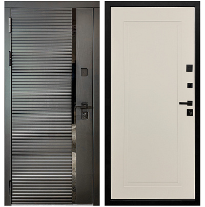 Входная дверь Матадор MXМ-6 антрацит софт/панель Лайн-1, софт шампань