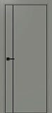 Дверь Эко 204 серый молдинг SB, кромка AL черная SB с 4-х сторон, глухая