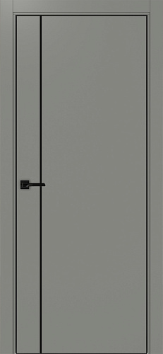 Дверь Эко 204 серый молдинг SB, кромка AL черная SB с 4-х сторон, глухая