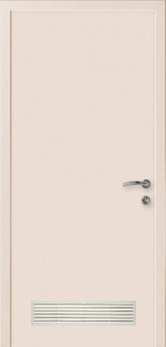 Дверь гладкая влагостойкая композитная Капель кремовый, с вентрешеткой
