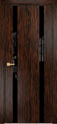 Дверь Оникс Верона 2 эбен, глухая, триплекс черный
