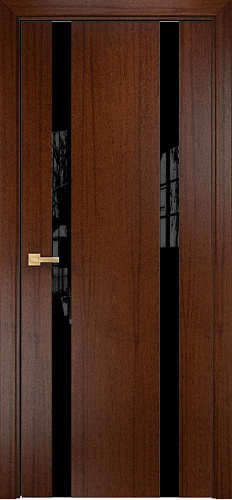 Дверь Оникс Верона 2 красное дерево с черной патиной, триплекс черный