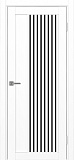 Дверь Эко 544.12 белый снежный, lacobel черный