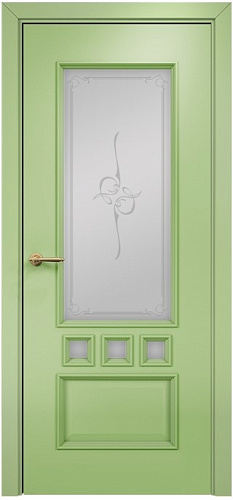 Дверь Оникс Амстердам эмаль фисташковая, узор эллипс