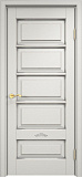 Дверь ПМЦ массив ольхи ОЛ44 белый грунт с патиной серебро, глухая