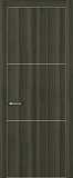 Дверь Z K11 toppan дуб темный, ALU кромка хром, молдинг серебро, глухая