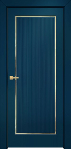 Дверь Оникс Сиэтл 1 эмаль RAL 5001 молдинг золото, глухая