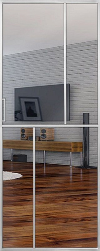 Перегородка Alum №6 хром, триплекс зеркало