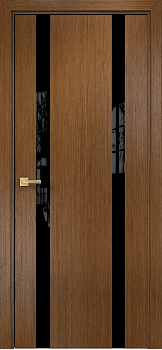 Дверь Оникс Верона 2 орех, триплекс черный