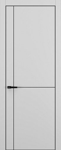 Дверь Z K17 полипропилен серый, ALU кромка черная, молдинг черный, глухая