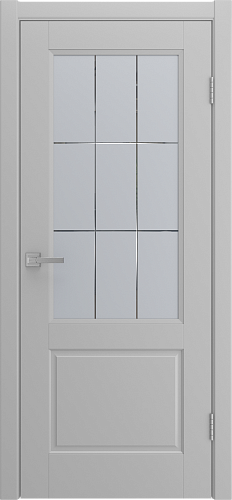 Дверь Tessoro эмаль светло-серая, сатинат белый