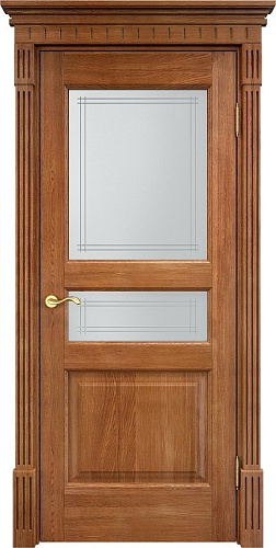 Дверь ПМЦ массив дуба Д5 орех 10%, стекло 5-3