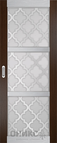 Перегородка Оникс №2 венге/серебро/Р-№5, сатинат белый