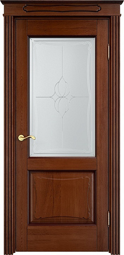 Дверь ПМЦ массив дуба Д6 коньяк с патиной, стекло 6-5