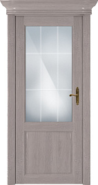 Недавно просмотренные - Дверь Статус CLASSIC 521 дуб серый, стекло сатинато с алмазной гравировкой английская решетка