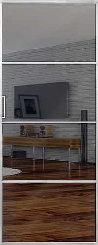 Перегородка Alum №4 хром, триплекс зеркало графит